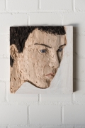 Stephan Balkenhol, Little relief of a head, 2013, Coloured poplar, 40 x 30 x 4 cm | 15.75 x 11.81 x 1.57 in, # BALK0008 