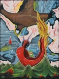 Rodel Tapaya, Regain the Fire, 2015, acrylic on canvas, 61 × 46 cm, TAPA0101 