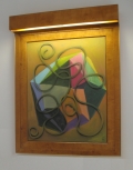 Anton Henning, Interieur No. 371, 2007, oil on canvas with illuminated frame, framed 56.69 x 44.8 in 