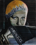 Fendry Ekel, Greta Garbo as Mata Hari, 2012, Oil and Acrylic on canvas, 75 x 60 cm | 29.53 x 23.62 in 