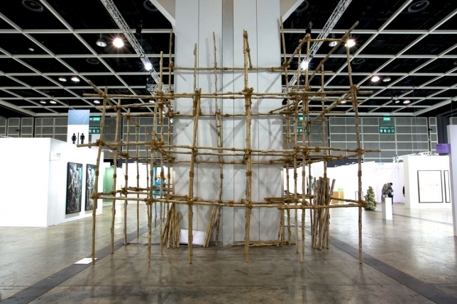 Jitish Kallat, Circa, 2011, Pigmented cast resin, steel, rope, installation dimensions variable, Unique. Circa was part of the Encounters Sector at Art Basel Hongkong 2013. 