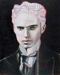 Fendry Ekel, Man On The Moon (Chaplin), 2013, Oil and acrylic on canvas, 75 x 60 cm | 29.53 x 23.62 in, # EKEL0012 