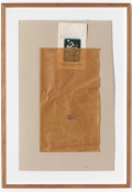 Joseph Beuys, Schafgarbe, 1980, Printed paper bag, paper with fat, dried yarrow, colour pencil on cardboard, 56,2 x 35,5 cm | 22.13 x 13.98 in 