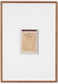 Joseph Beuys, Lohnbeutel mit Braunkreuz, 1980, Envelope mounted on cardboard, oil colour, colored pencil, stamped, with 'Hauptstrom', 21 x 15 cm | 8.27 x 5.91 in 