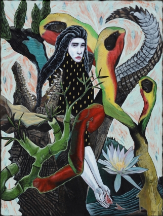 Rodel Tapaya, The Helpful Crocodile, 2015, Acrylic on canvas, 101,5 × 76 cm, TAPA0099 