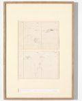 Joseph Beuys, Akkumulatoren Doppelblatt, 1959, 2 works: pencil on preforated cardboard with punchholes on the left , side, totals dims mounted  63,5 x 45,5 cm |  25 x 17,91 in, in , each 20,8 x 29,6 cm | 8.19 x 11.65 in 